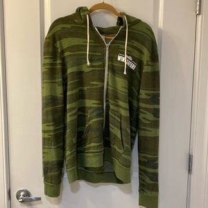 Malibu Wine Safari Branded Camo Zip Up Hoodie - Size L